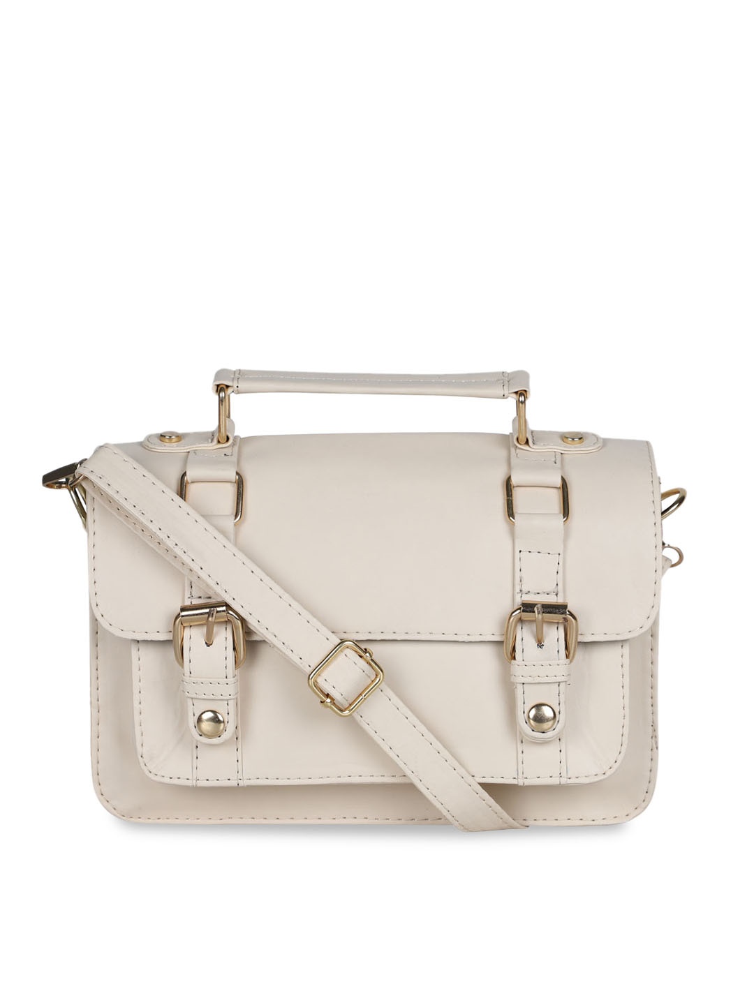 

Bagsy Malone Off-White Solid Satchel