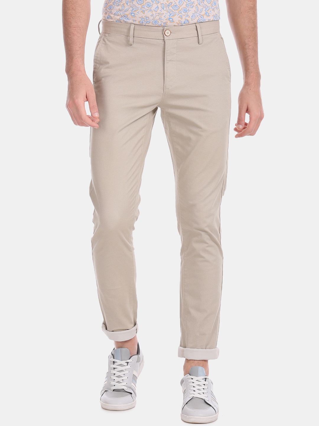 

U.S. Polo Assn. Men Beige Regular Fit Solid Chinos