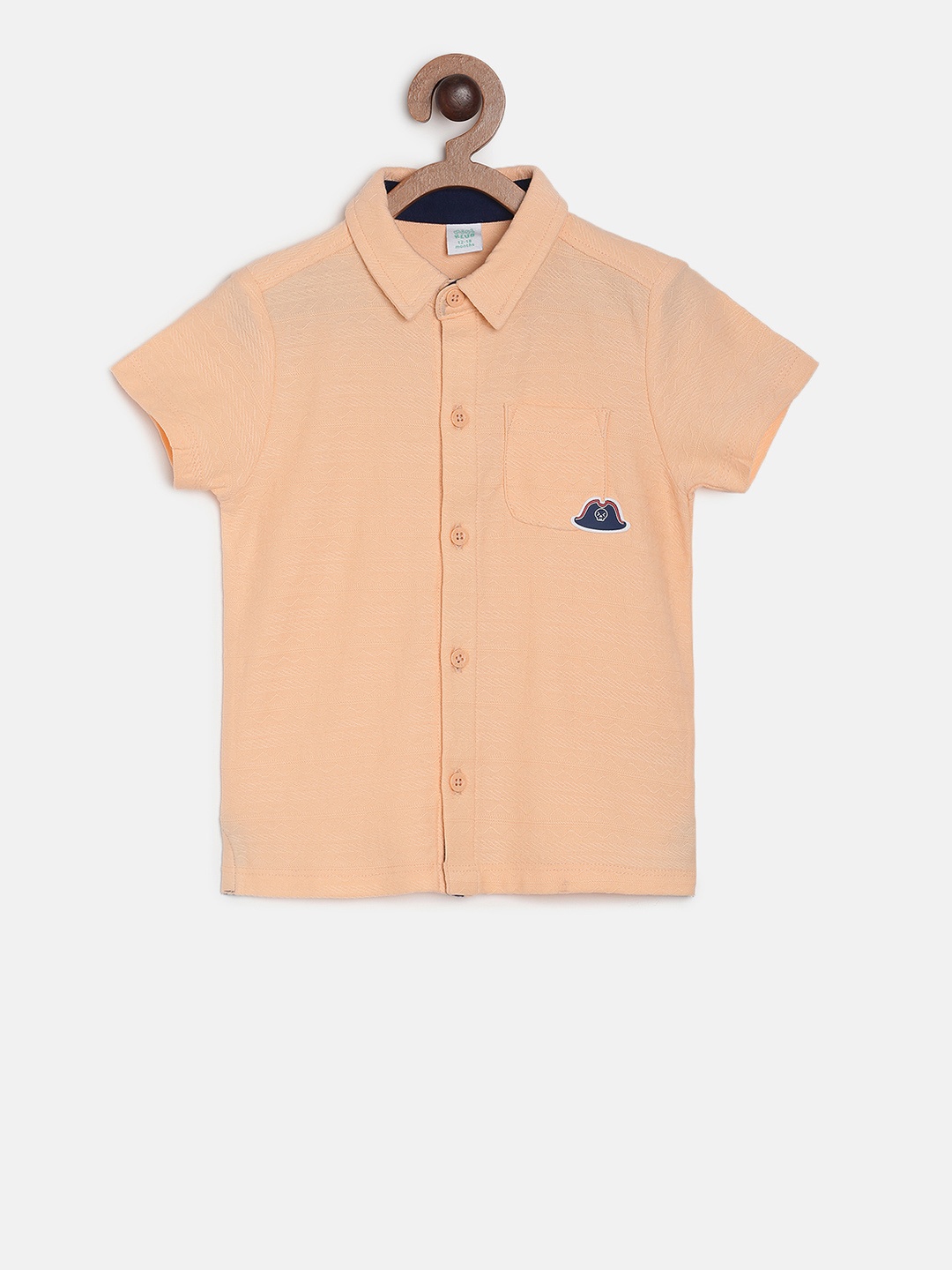 

MINI KLUB Boys Orange Regular Fit Solid Casual Shirt