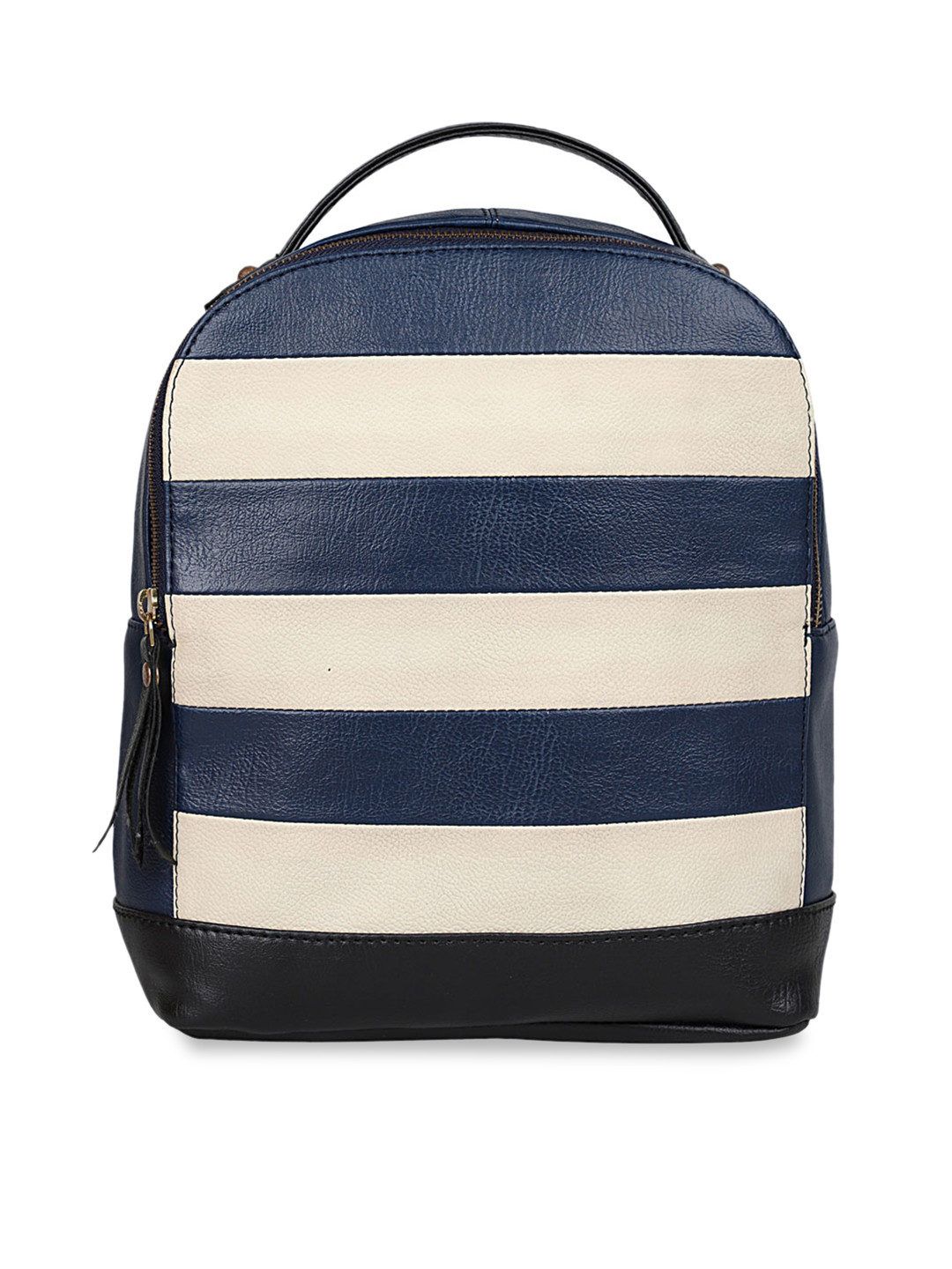 

Bagsy Malone Women Blue & White Striped Backpack