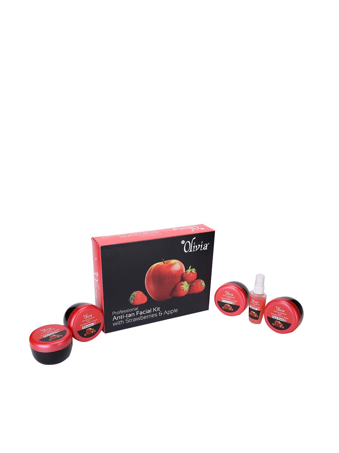 

Olivia Professional Anti-Tan Strawberry - Apple Facial Kit 400g, Red