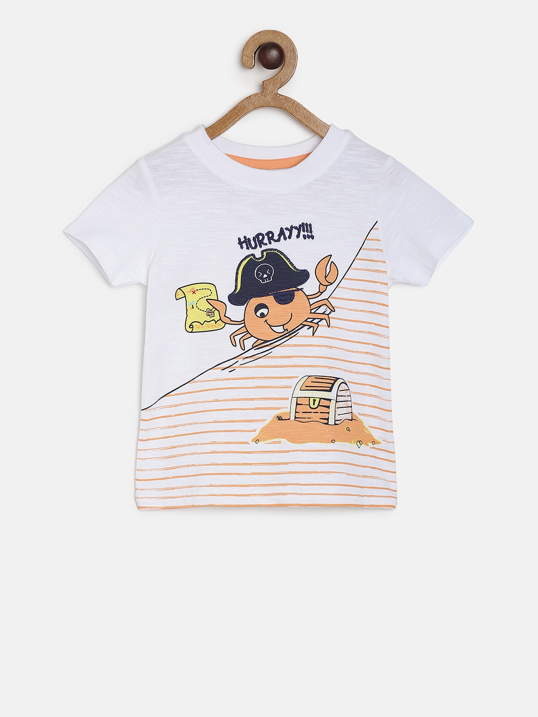 

MINI KLUB Boys White Printed Round Neck T-shirt