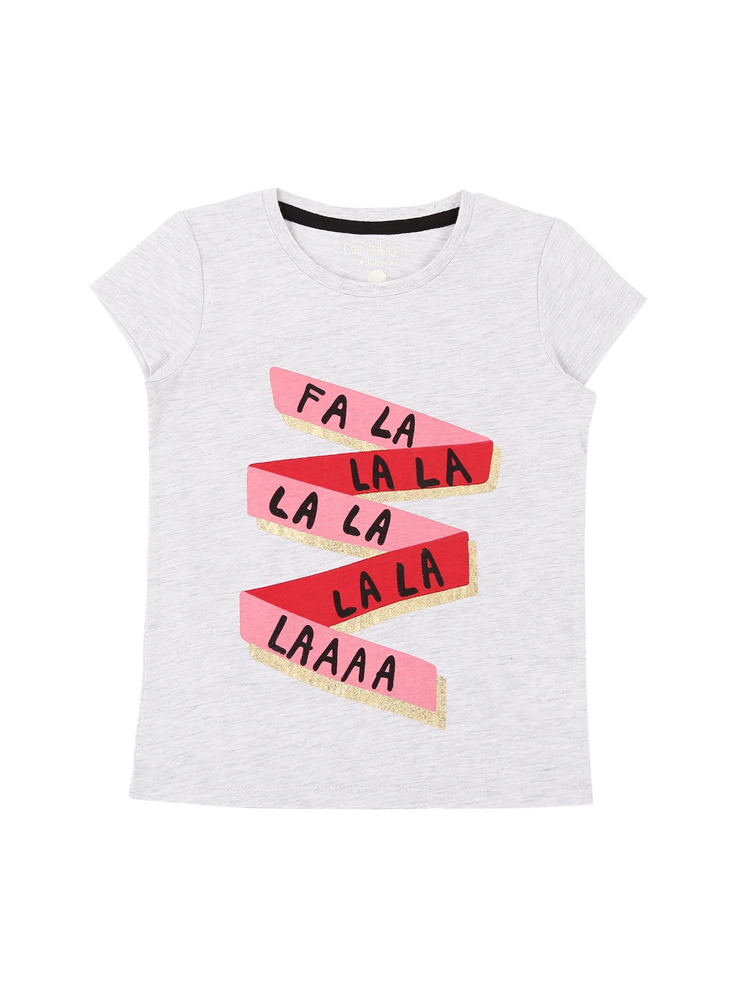 

Pantaloons Junior Girls Grey Printed Round Neck T-shirt