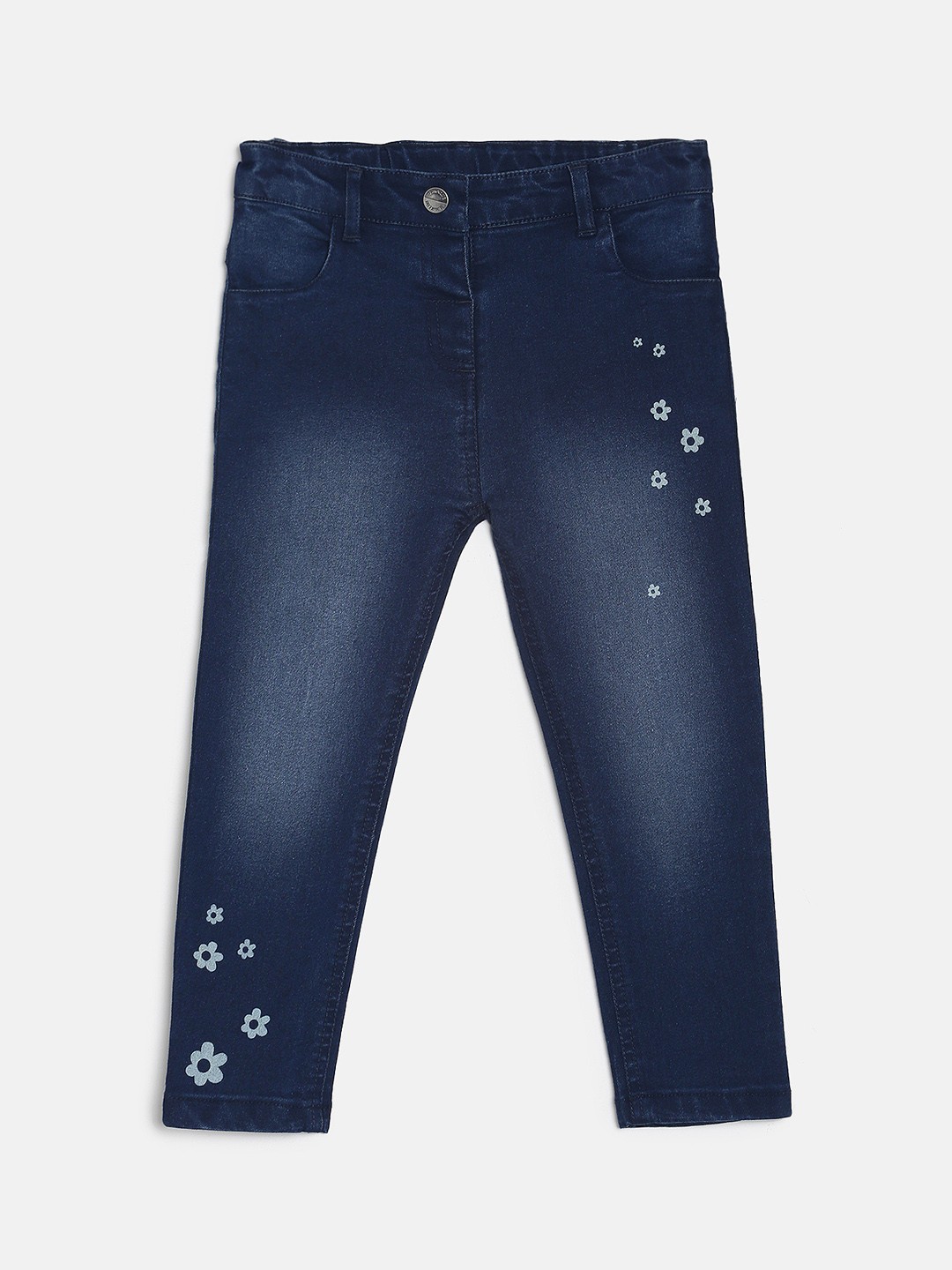

MINI KLUB Girls Navy Blue Regular Fit Mid-Rise Clean Look Stretchable Jeans