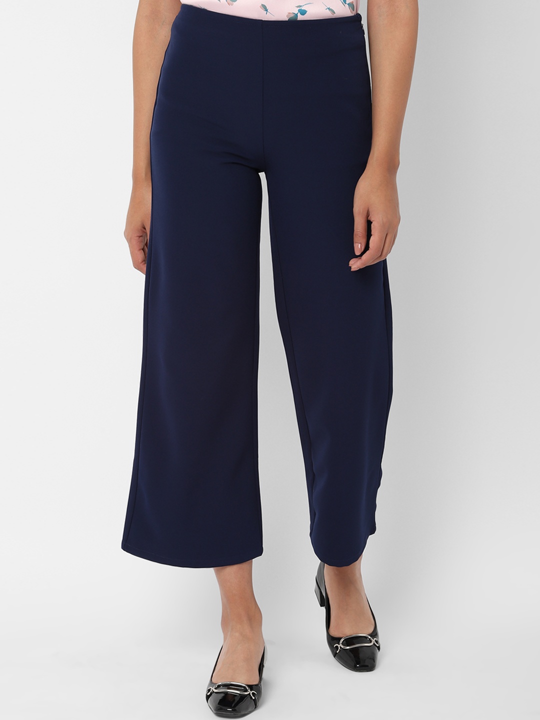 

Allen Solly Woman Women Navy Blue Regular Fit Solid Culottes
