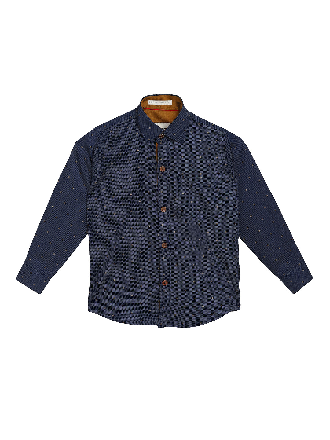 

Aj DEZInES Boys Navy Blue Comfort Regular Fit Printed Casual Shirt