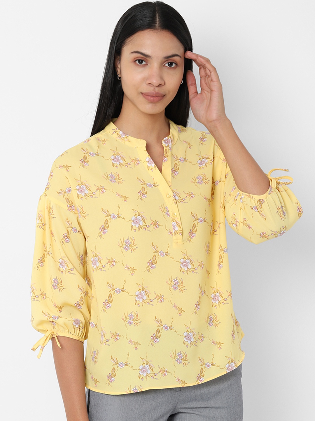 

Allen Solly Woman Women Yellow Printed Top