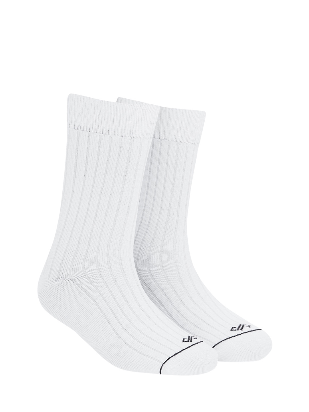 

Dynamocks Unisex White Solid Calf-Length Socks