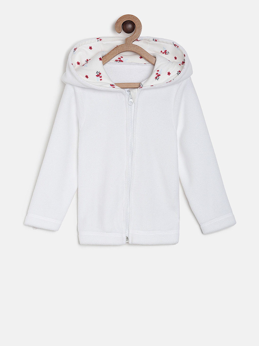 

MINI KLUB Girls White Solid Padded Jacket
