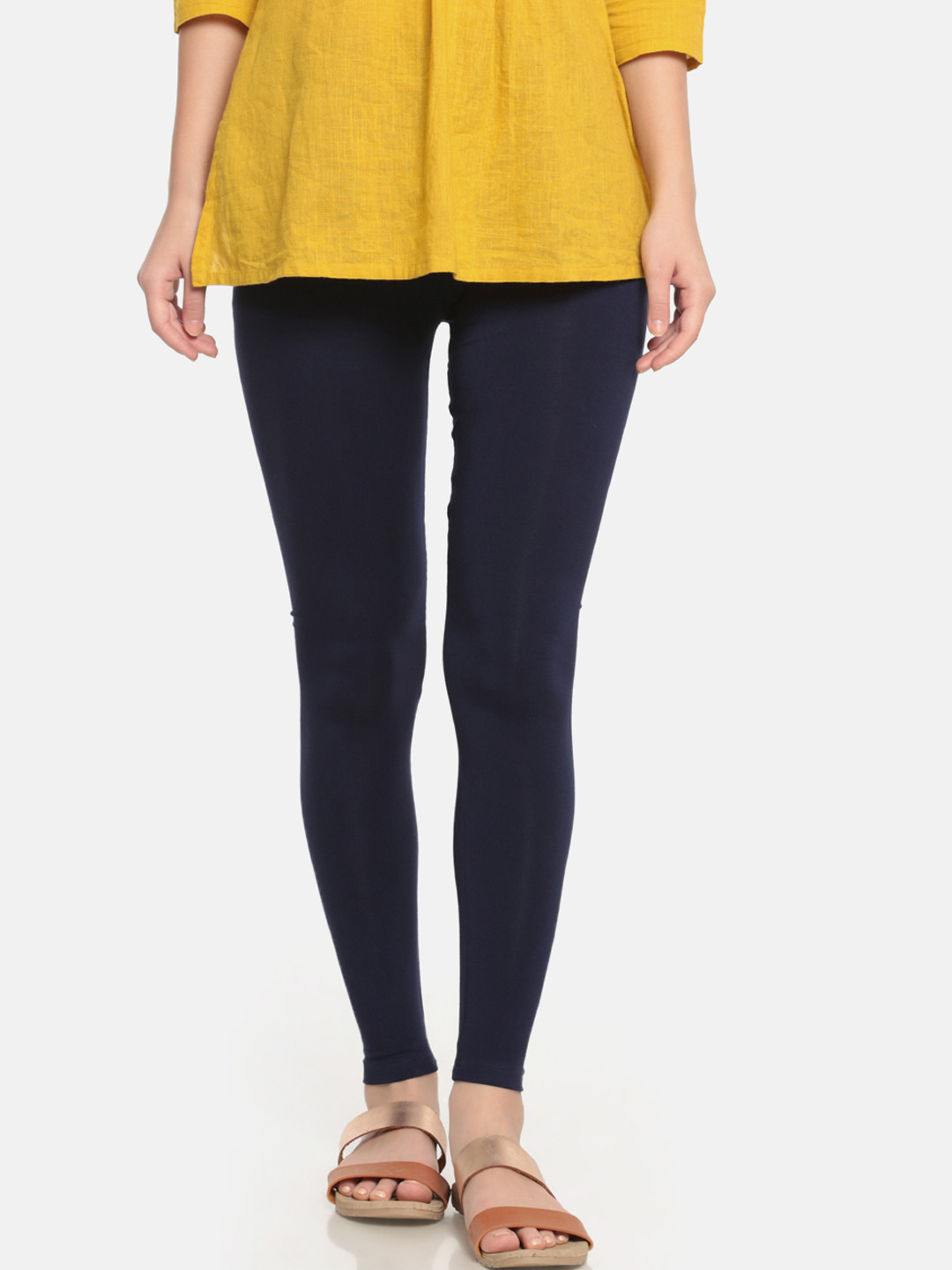 

De Moza Women Navy Blue Solid Ankle-Length Leggings
