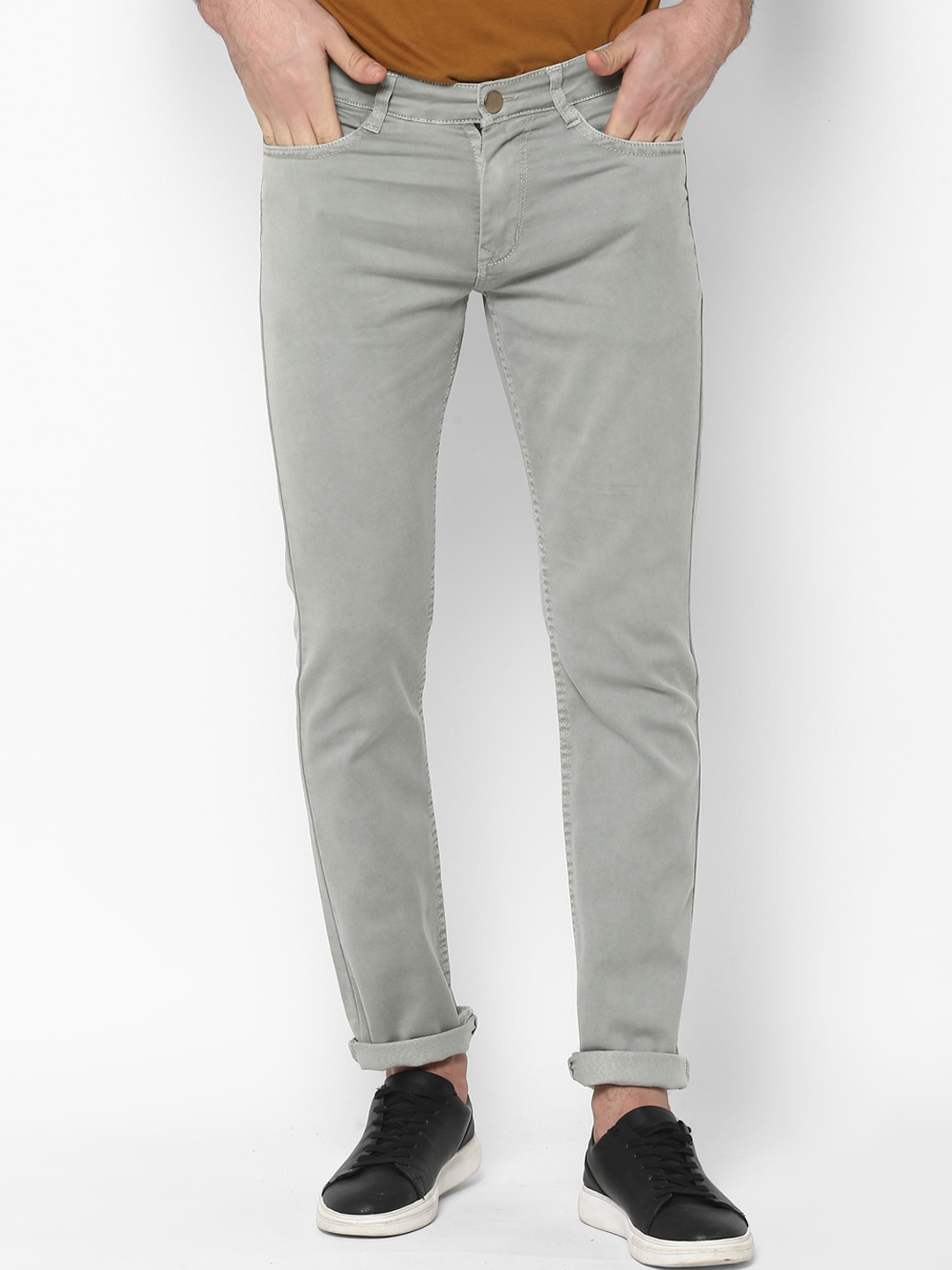 

Urbano Fashion Men Grey Slim Fit Mid-Rise Clean Look Stretchable Jeans
