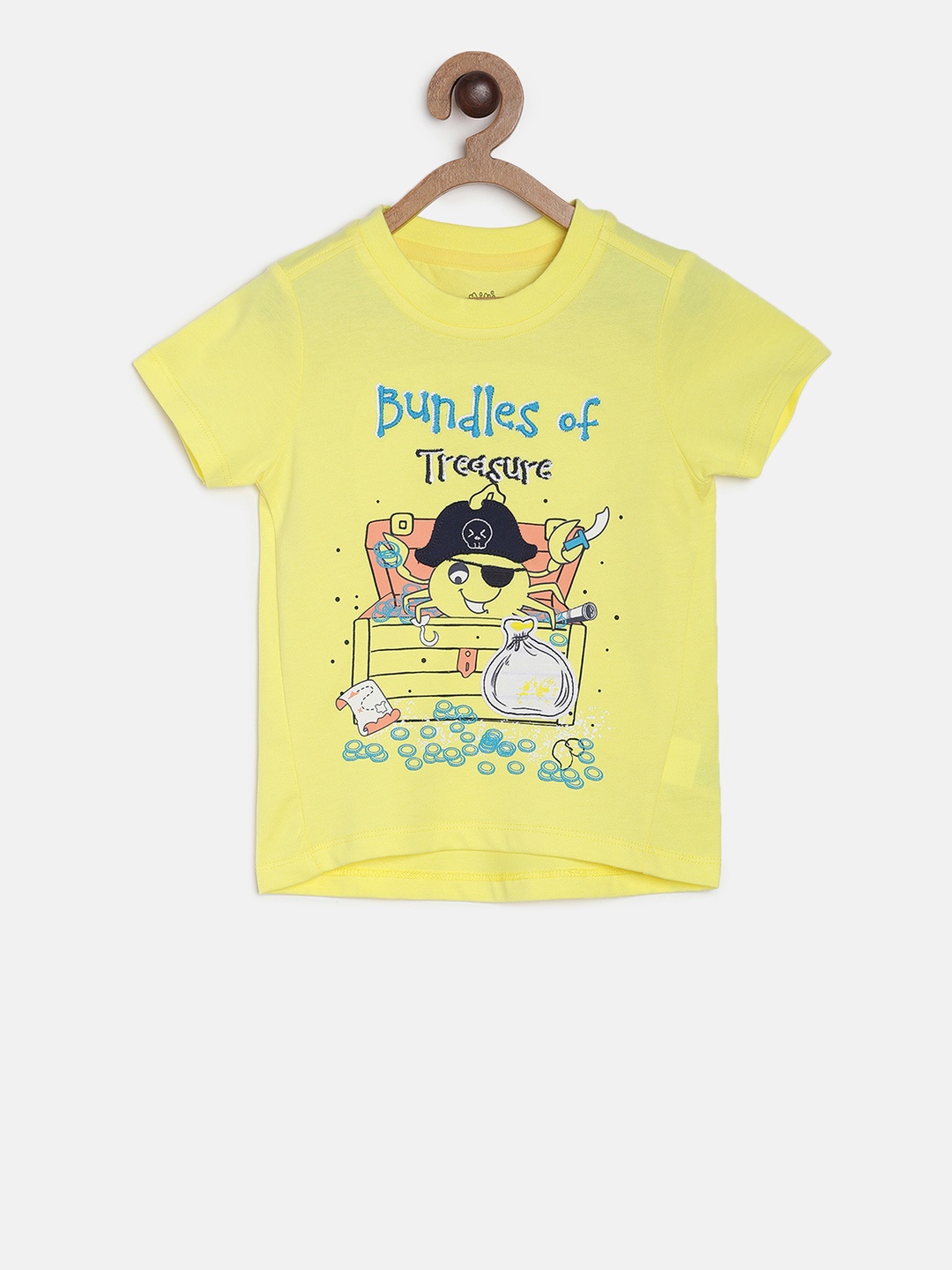 

MINI KLUB Boys Yellow Printed Round Neck T-shirt