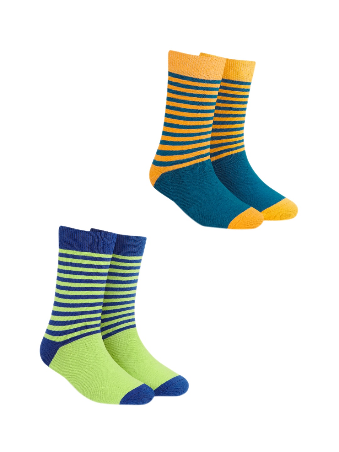 

Dynamocks Unisex Pack of 2 Striped Calf-Length Socks, Multi
