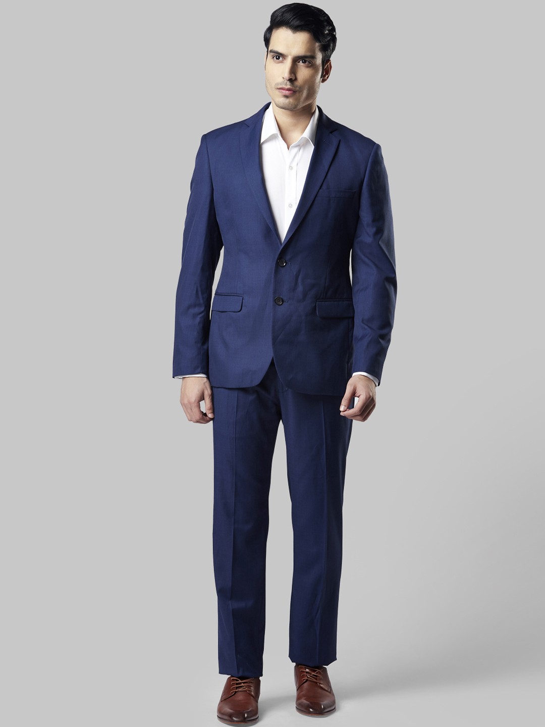 

Raymond Men Navy Blue Solid Slim-Fit Single-Breasted Formal Suit