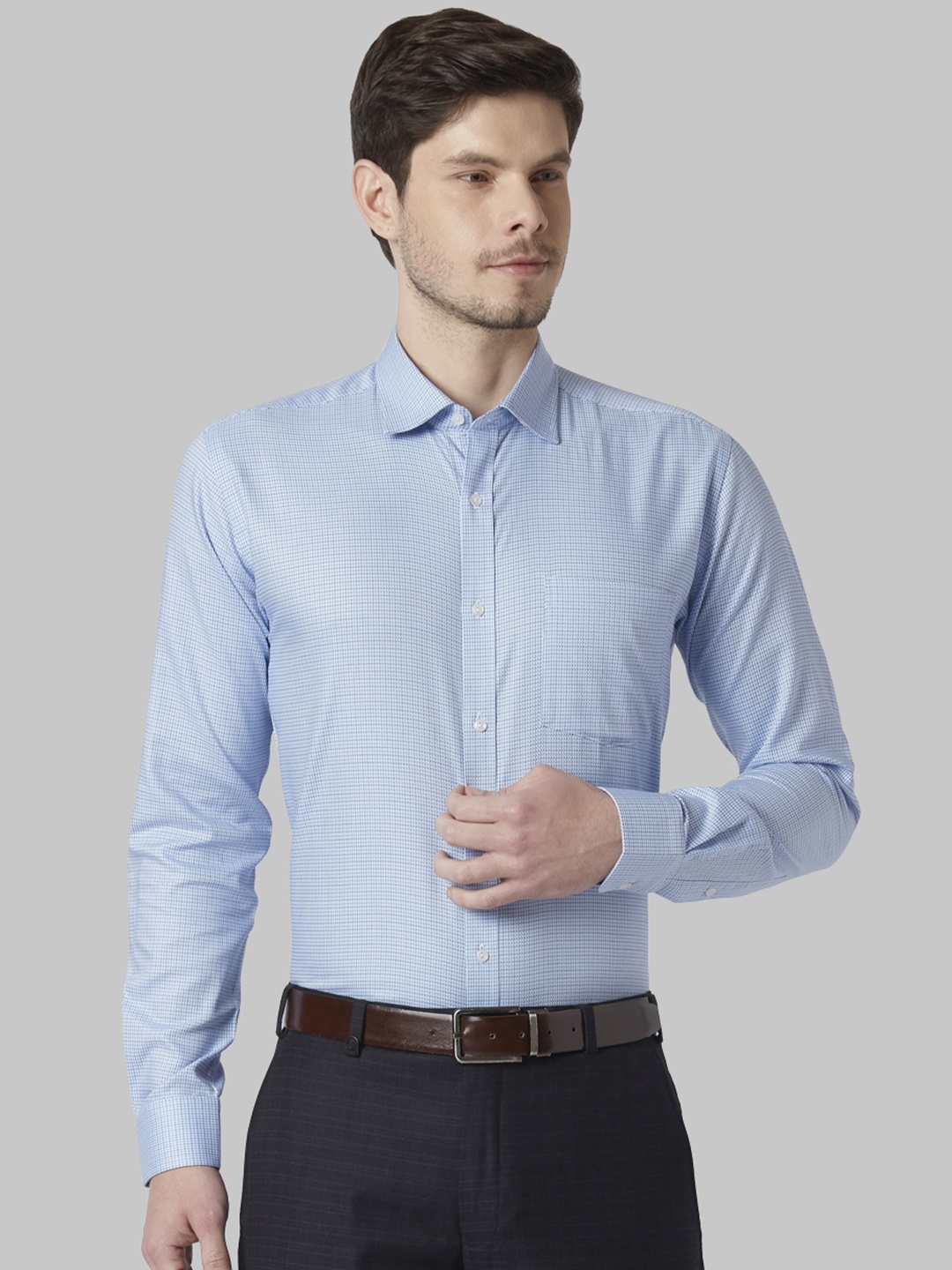 

Park Avenue Men Blue Slim Fit Printed Formal Shirt