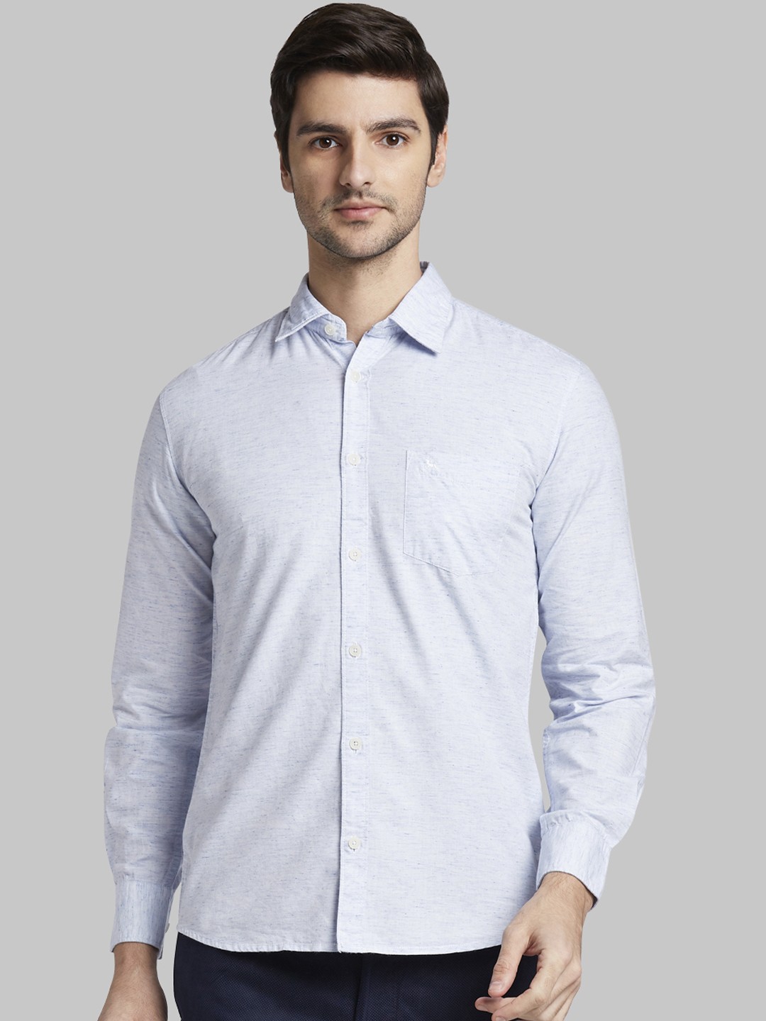 

Parx Men Blue Slim Fit Self Design Casual Shirt