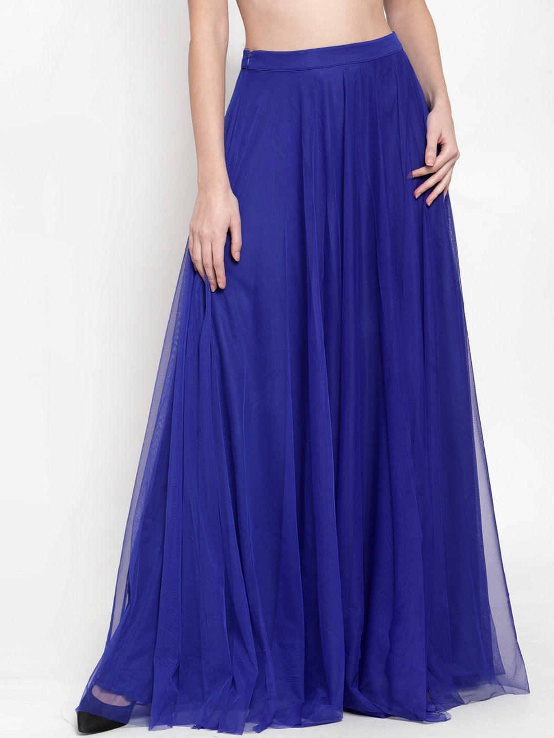 

Just Wow Women Blue Solid Maxi Flared Skirt