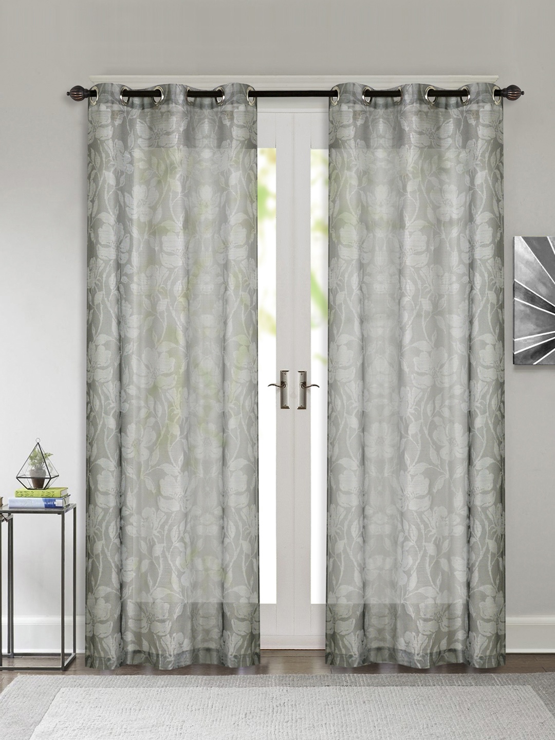 Deco Window Grey Set of 2 Curtains