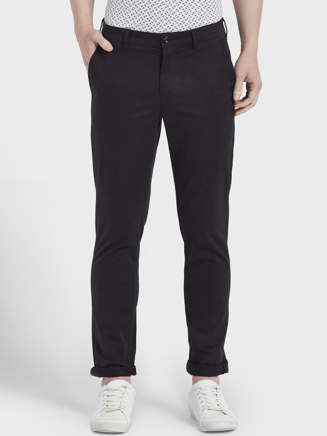 

ColorPlus Men Black Regular Fit Solid Regular Trousers