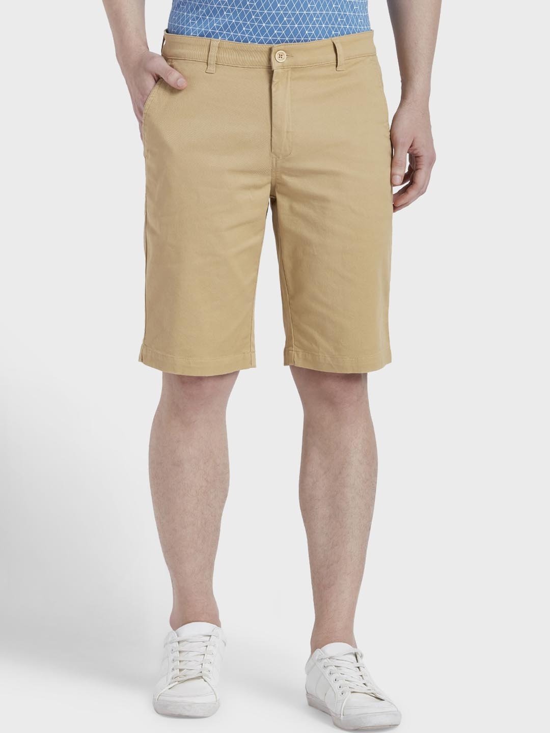 

ColorPlus Men Khaki Solid Regular Fit Regular Shorts