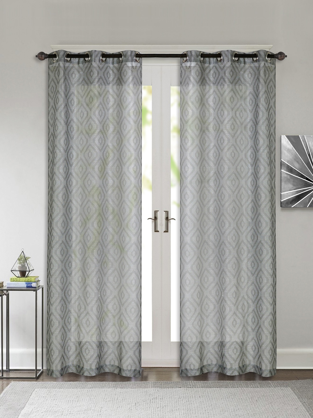 Deco Window Grey Set of 2 Door Curtains