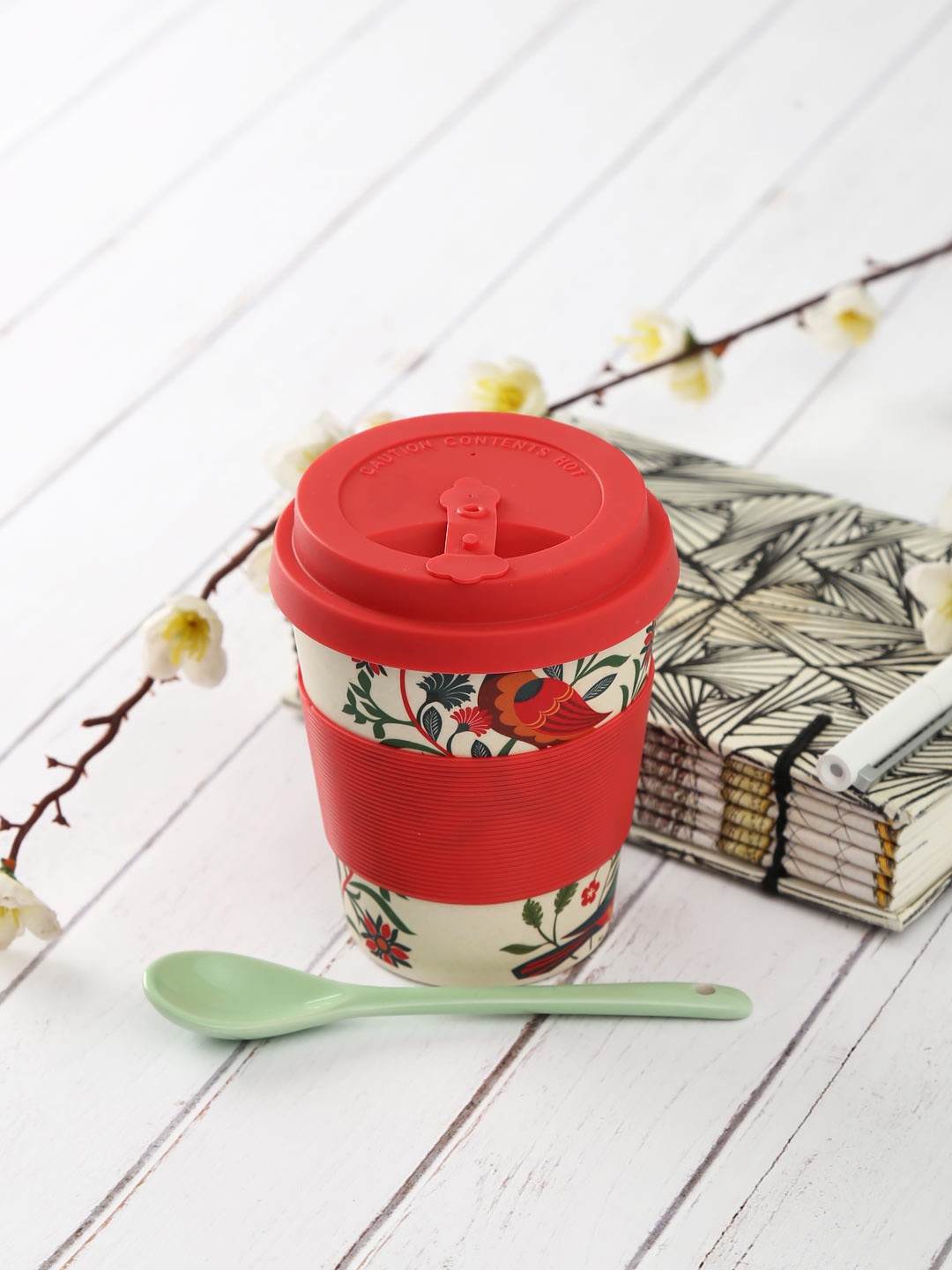 

India Circus by Krsnaa Mehta Beige & Red Bamboo Frankie Cup