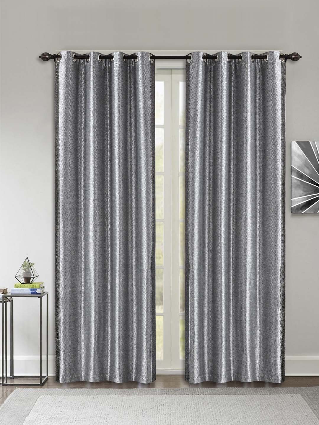 

Deco Window Grey & Black Set of 2 Curtains