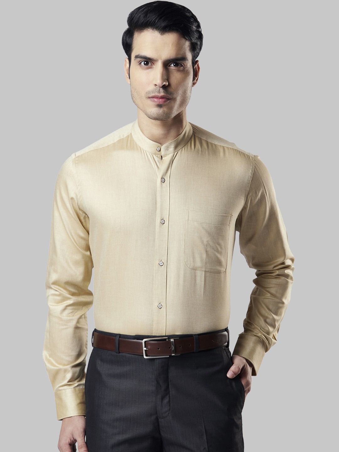 

Raymond Men Beige Regular Fit Solid Formal Shirt