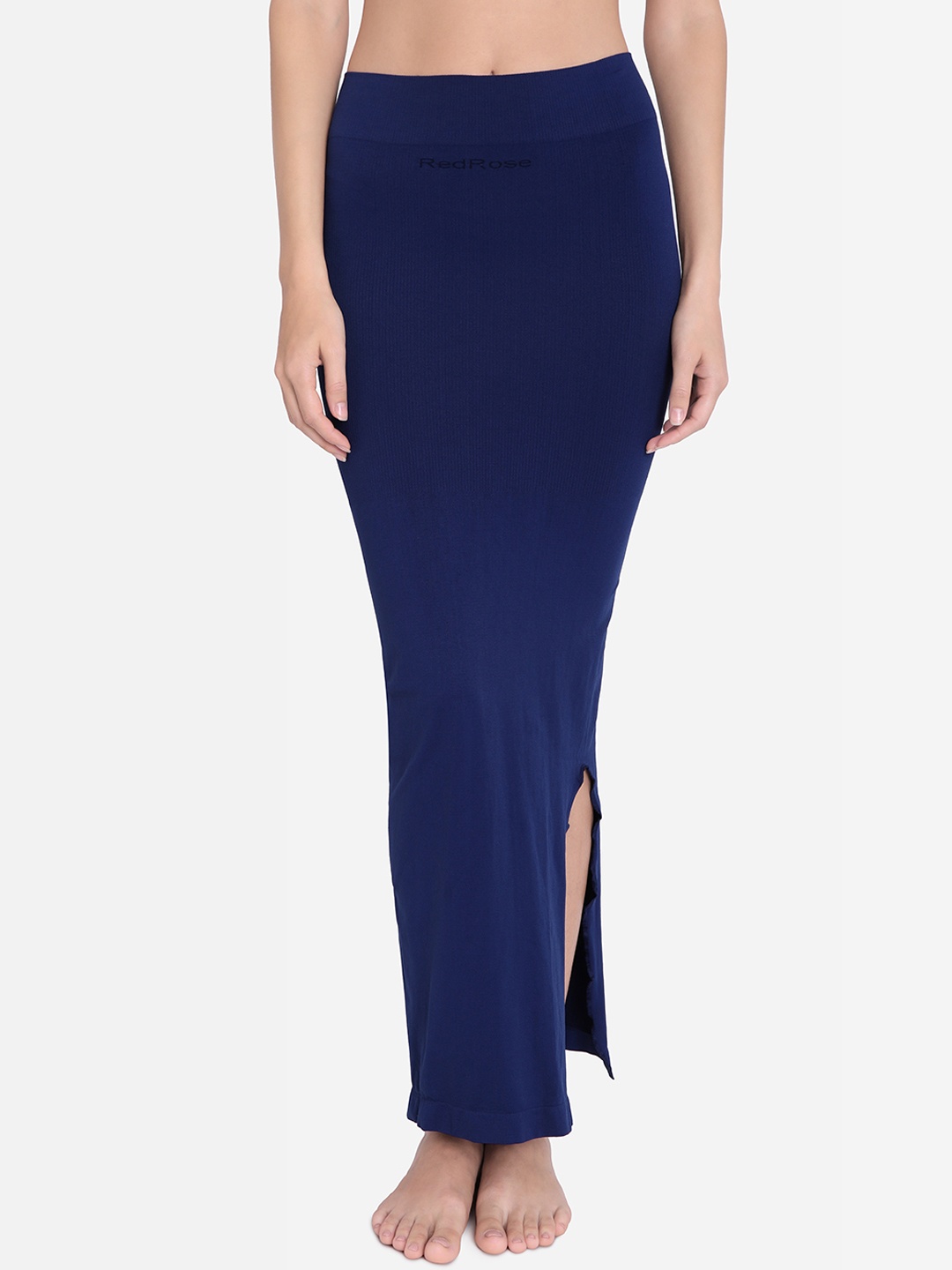 

Red Rose Women Navy Blue Solid Saree Shapewear