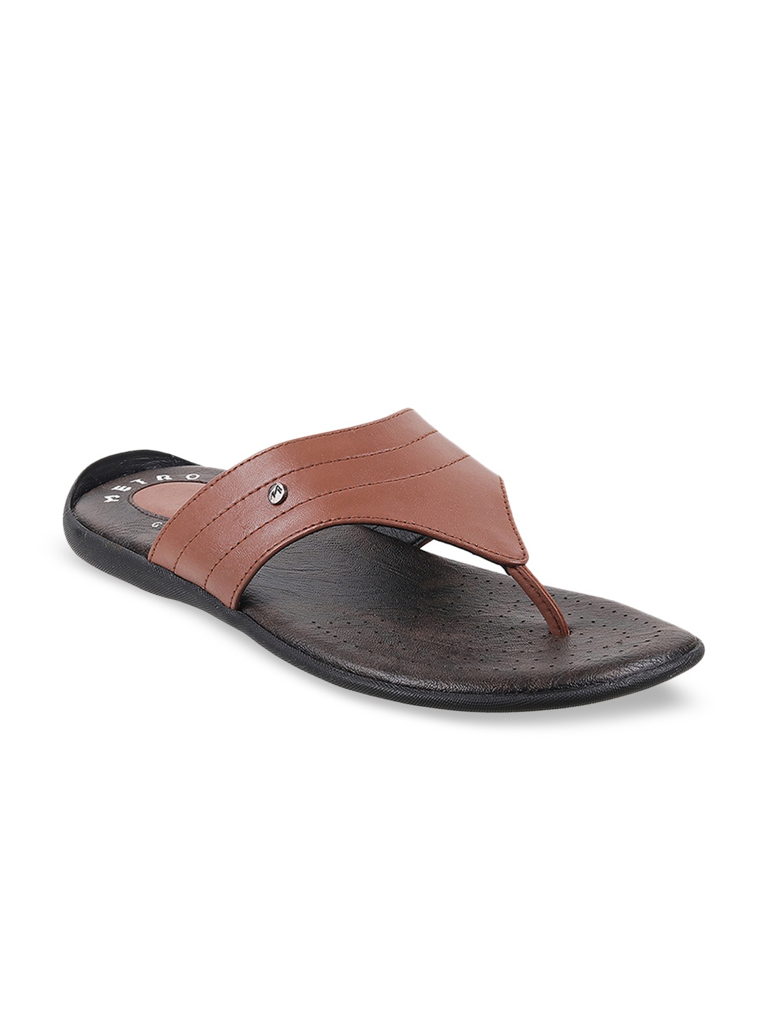 Metro Men Brown Comfort Sandals
