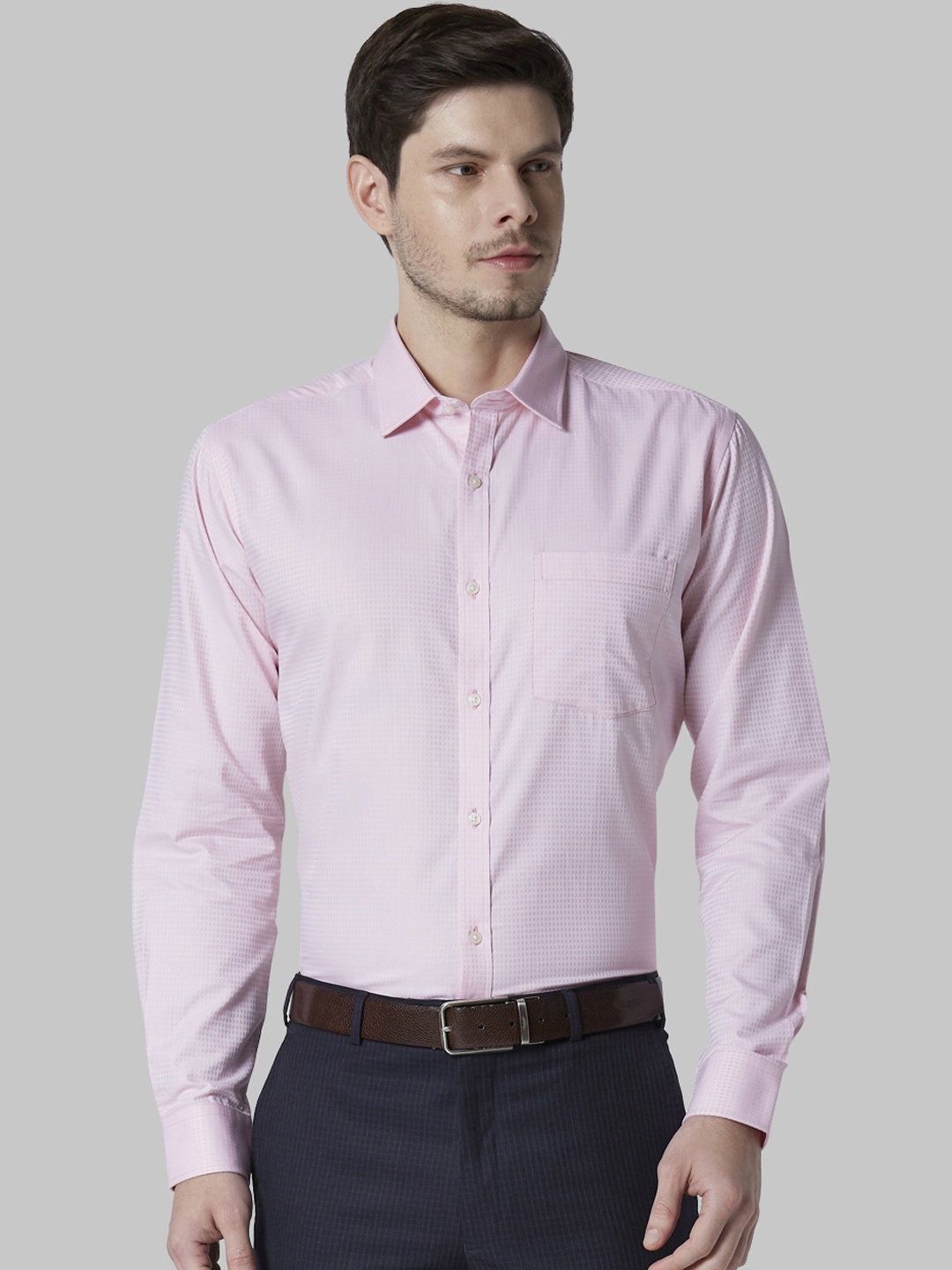 

Park Avenue Men Pink Slim Fit Self Design Formal Shirt
