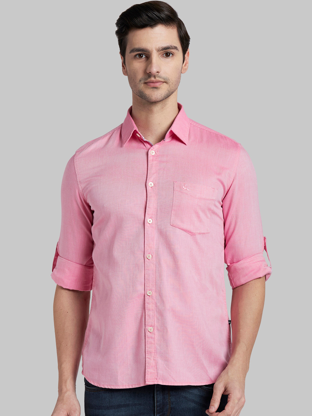 

Parx Men Pink Slim Fit Solid Casual Shirt