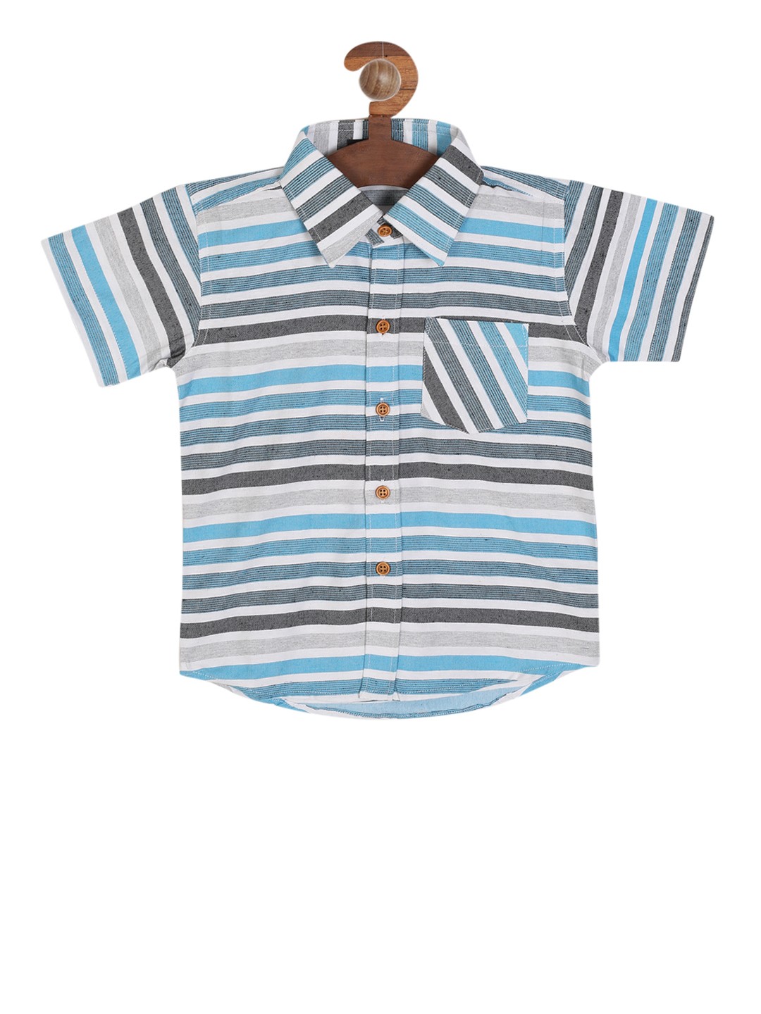 

RIKIDOOS Boys Multicoloured & White Regular Fit Striped Casual Shirt, Multi