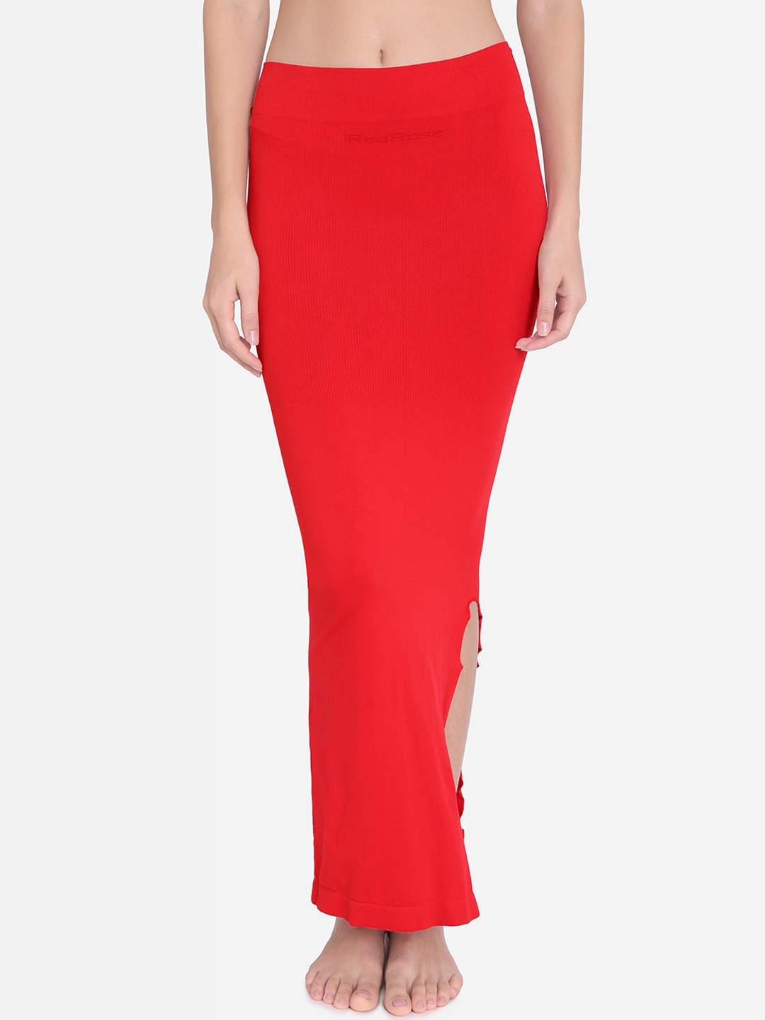 

Red Rose Women Red Saree Solid Saree Shapewear Shaper_Red