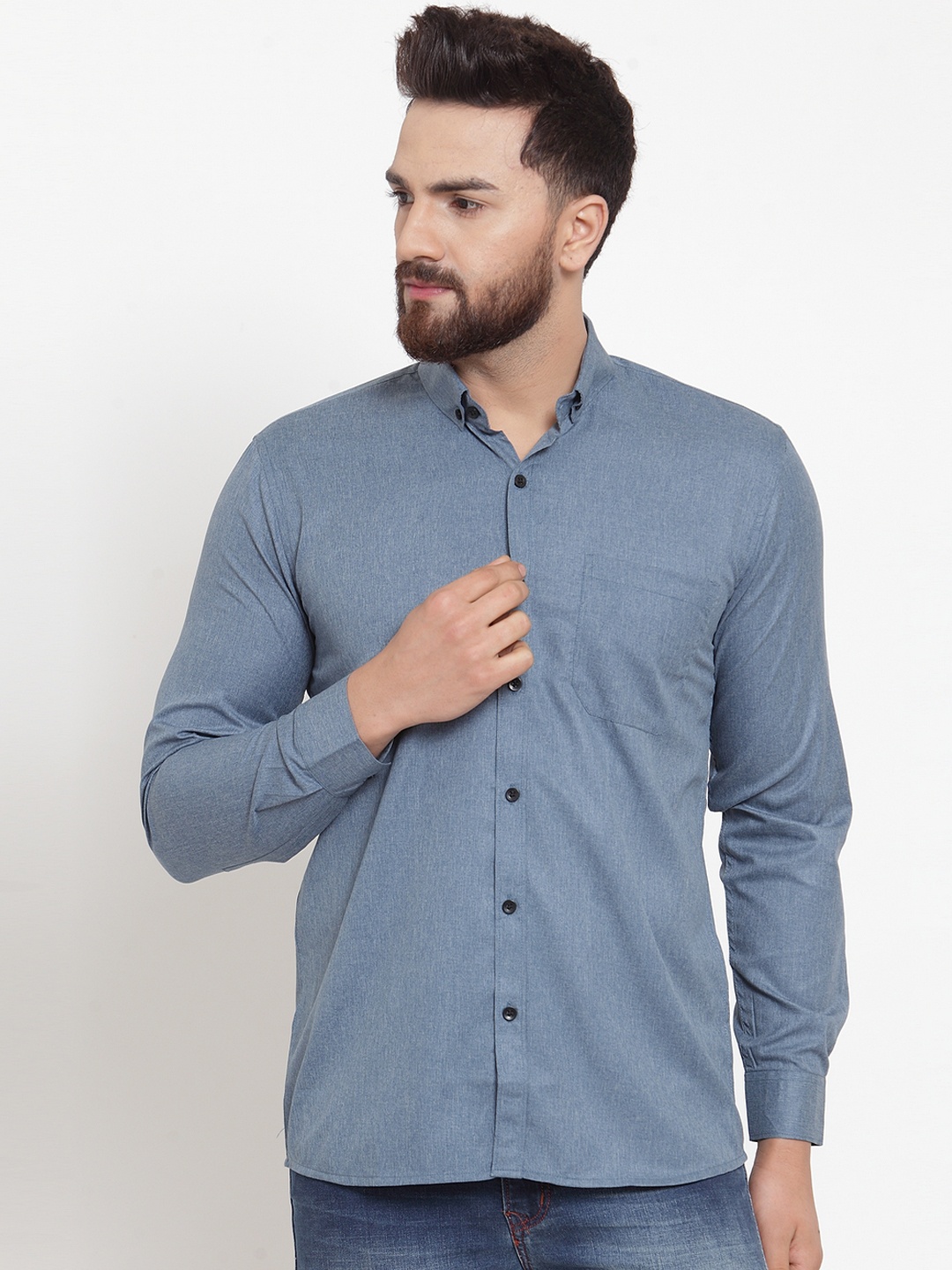 

JAINISH Men Grey Regular Fit Solid Casual Shirt