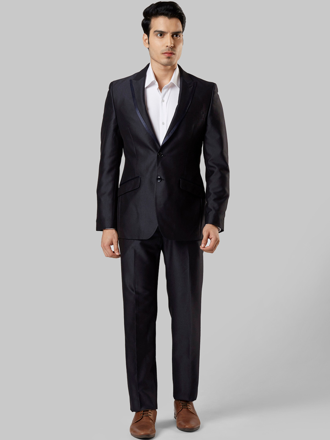 

Raymond Men Black Self-Design Single-Breasted Formal Suit