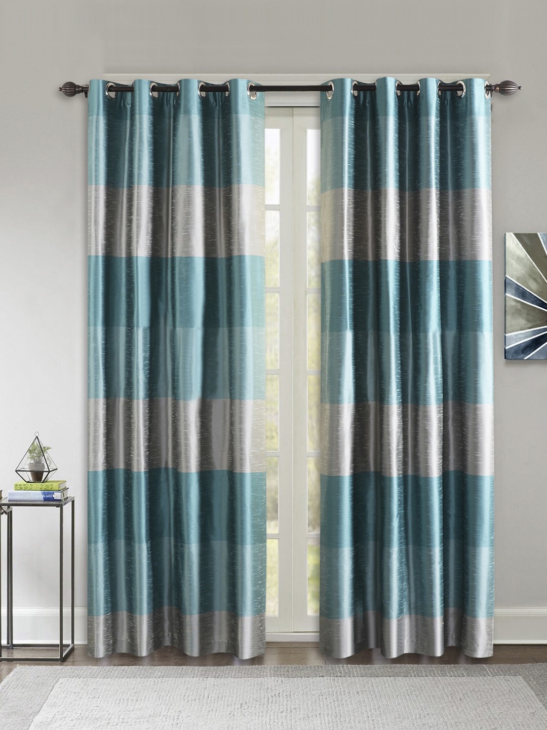 

Deco Window Turquoise Blue & Sea Green Set of 2 Curtain Curtains