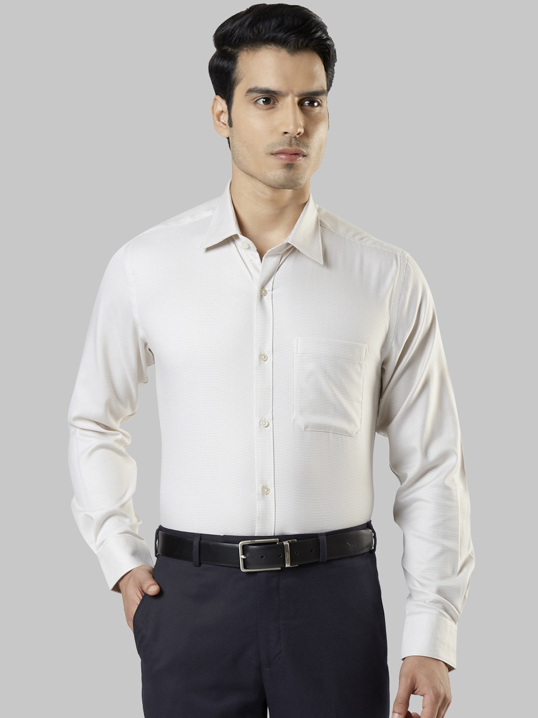 

Raymond Men Beige Regular Fit Solid Formal Shirt