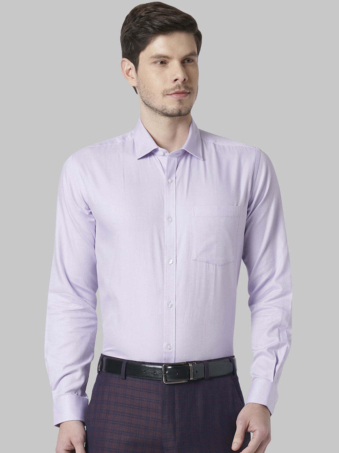 

Park Avenue Men Lavender Slim Fit Self Design Formal Shirt