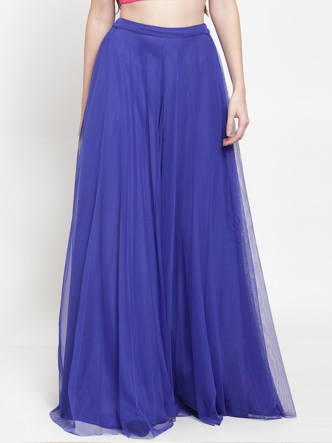 

Just Wow Women Blue Solid Flared Palazzos