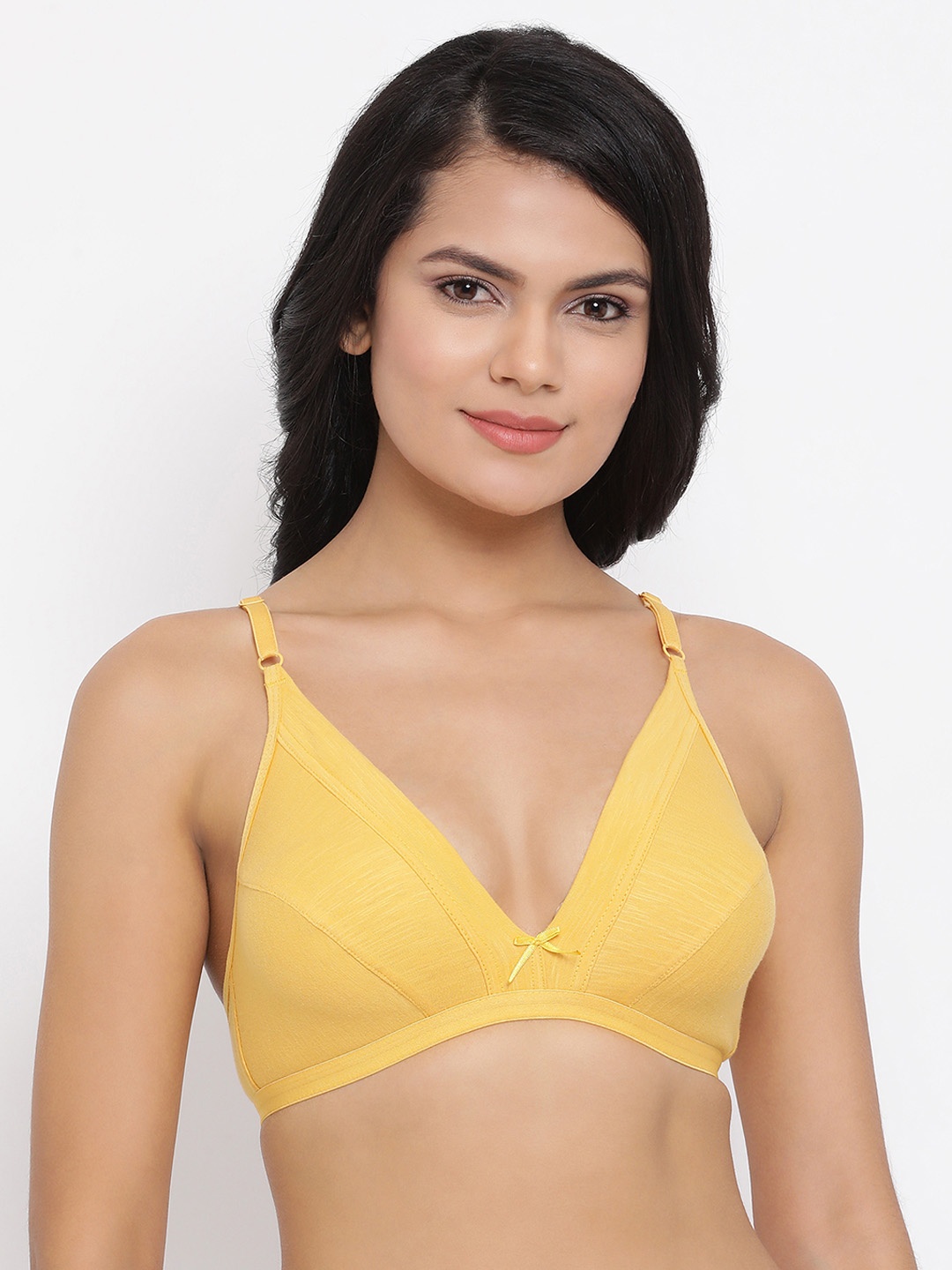 

Clovia Mustard Yellow Solid Non-Wired Non Padded Everyday Bra BR1595P0232B