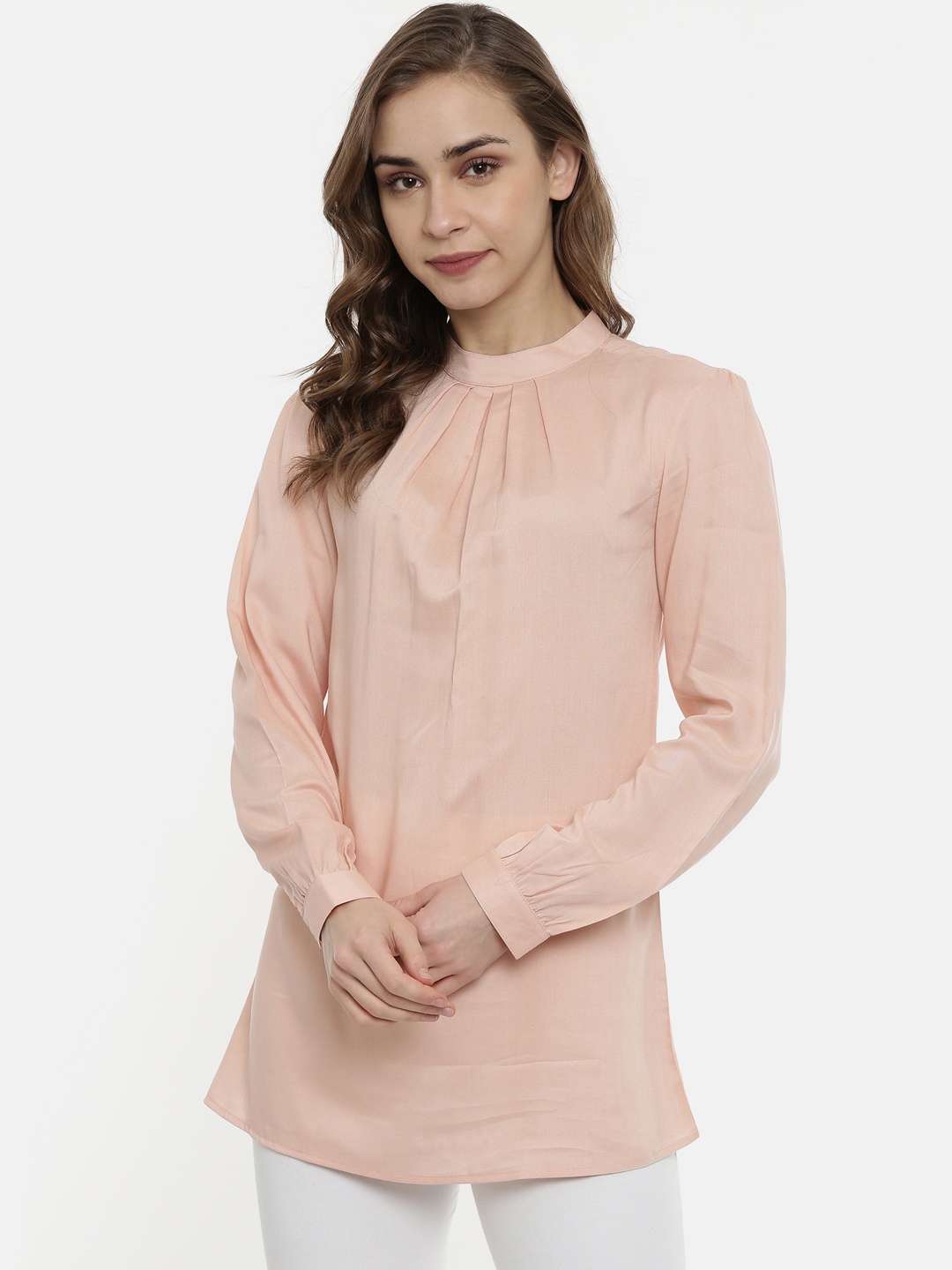 

IDK Women Peach-Coloured Solid Top