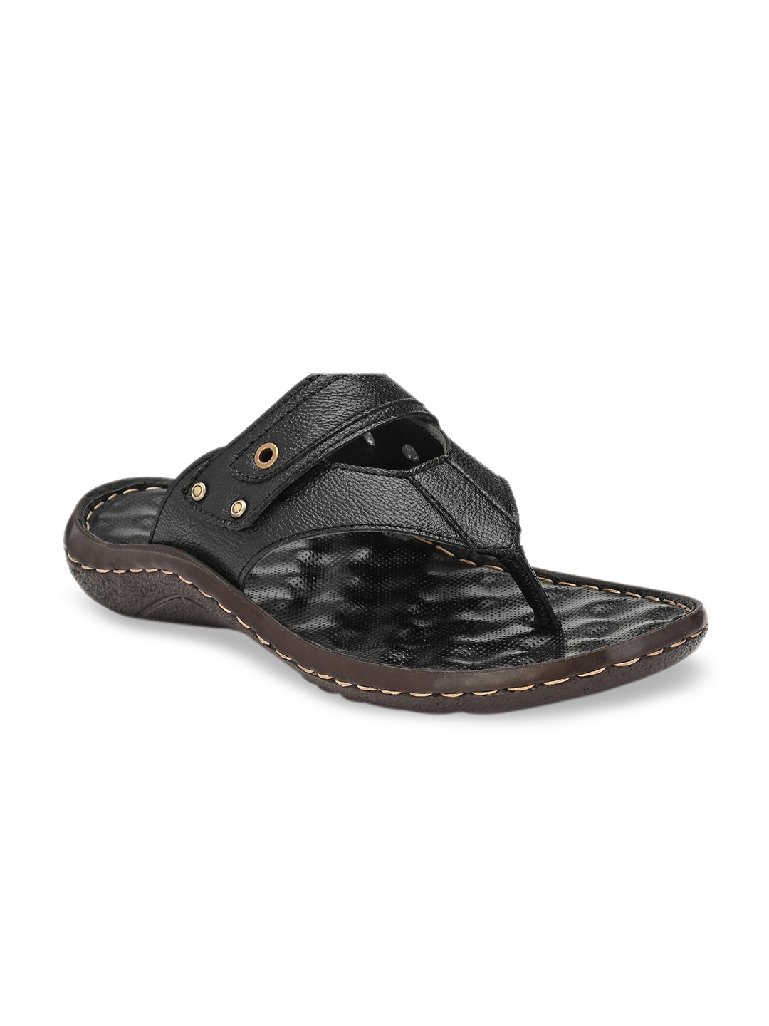 

SHENCES Men Black Solid Sandals