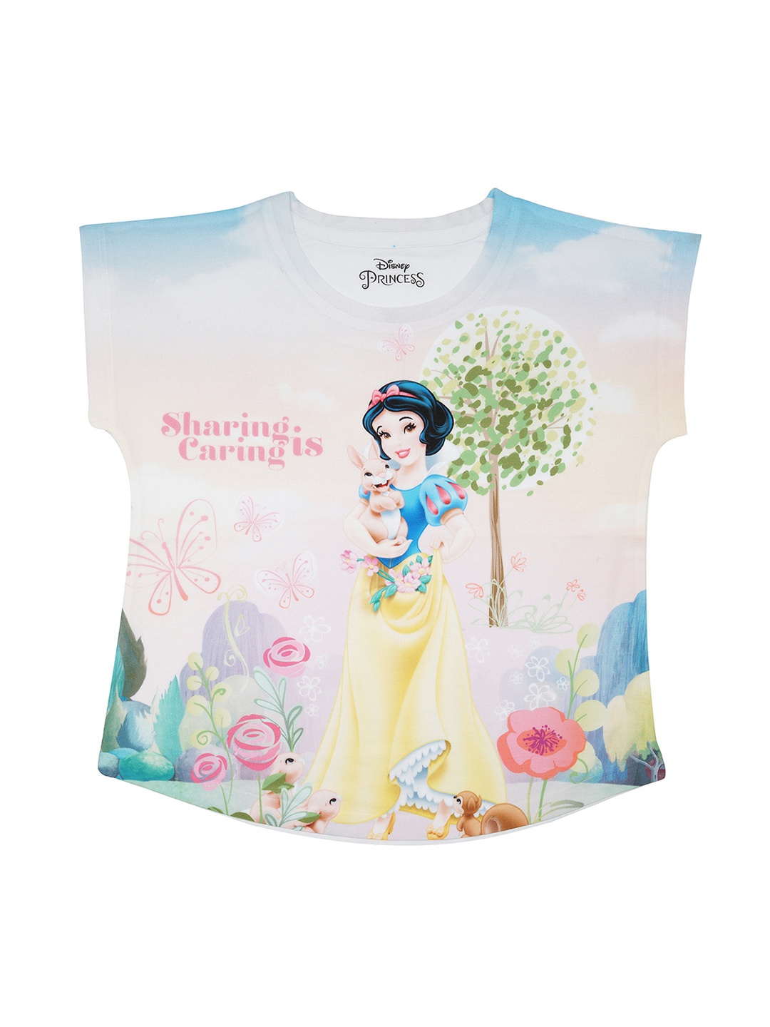 

YK Disney Girls Snow White Disney Princess White Printed T-shirt