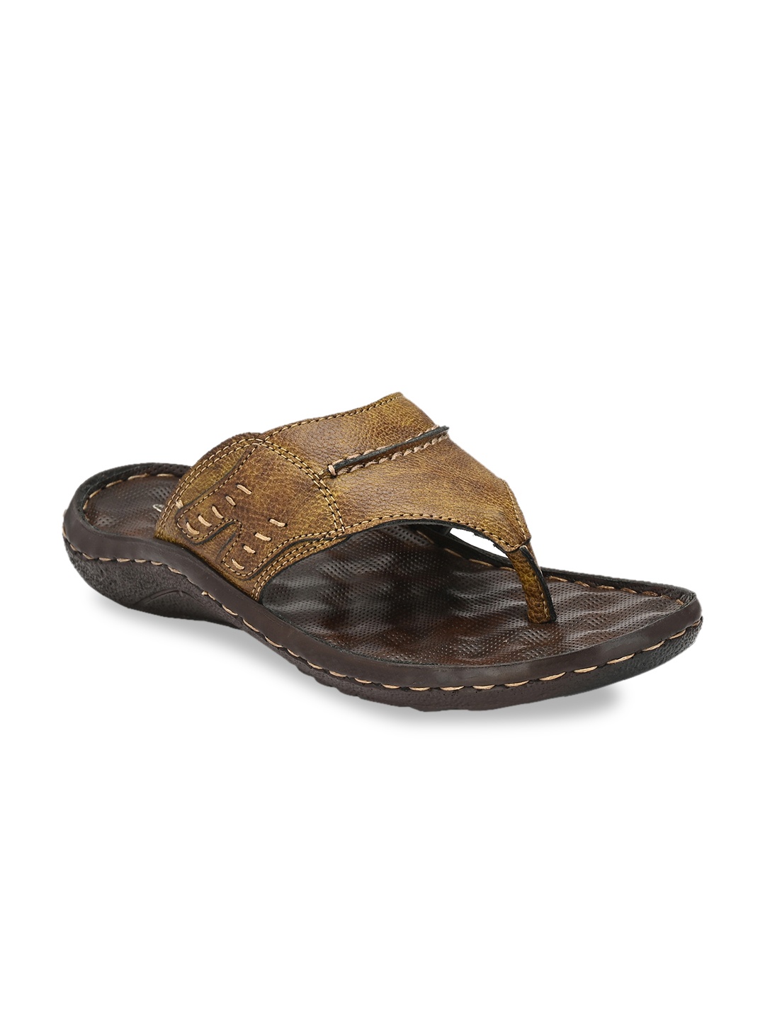 

SHENCES Men Tan Brown Comfort Sandals