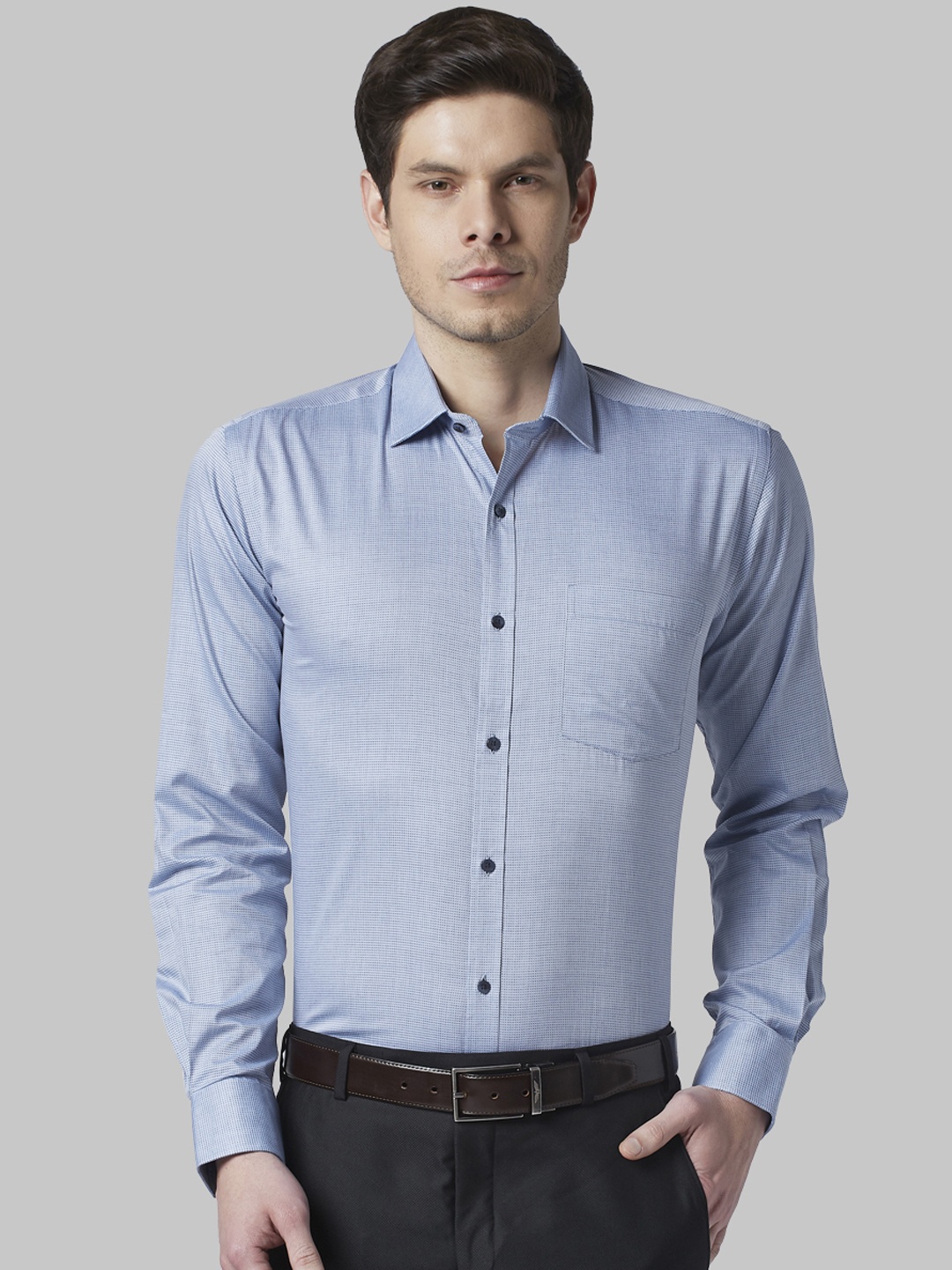 

Park Avenue Men Blue Slim Fit Printed Formal Shirt