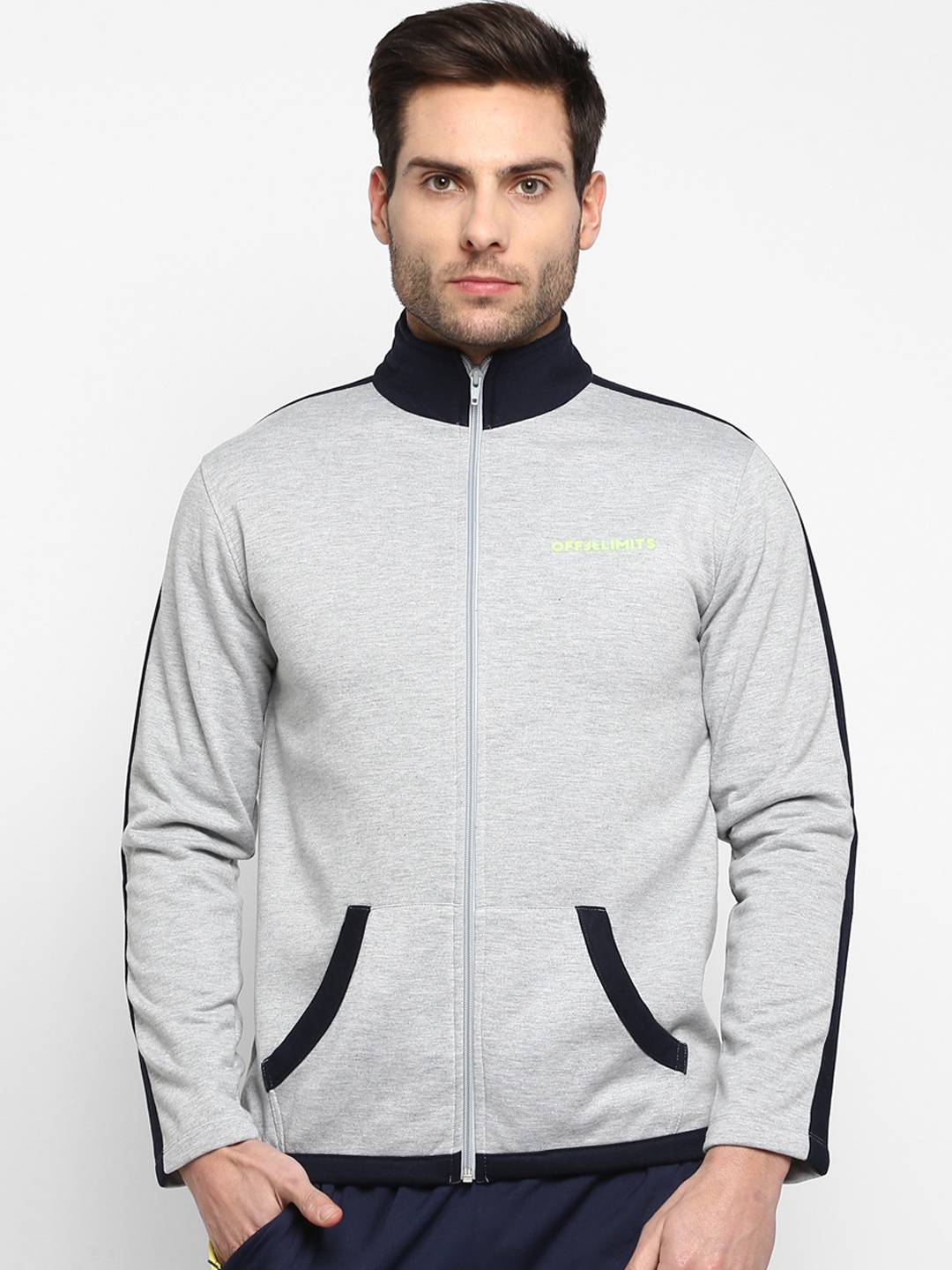 

OFF LIMITS Men Grey Solid Sweatshirt