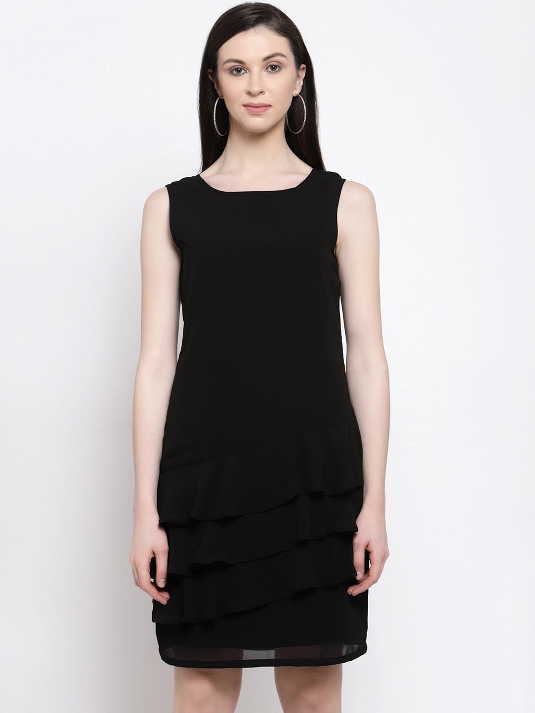 

Karmic Vision Women Black Solid Sheath Dress