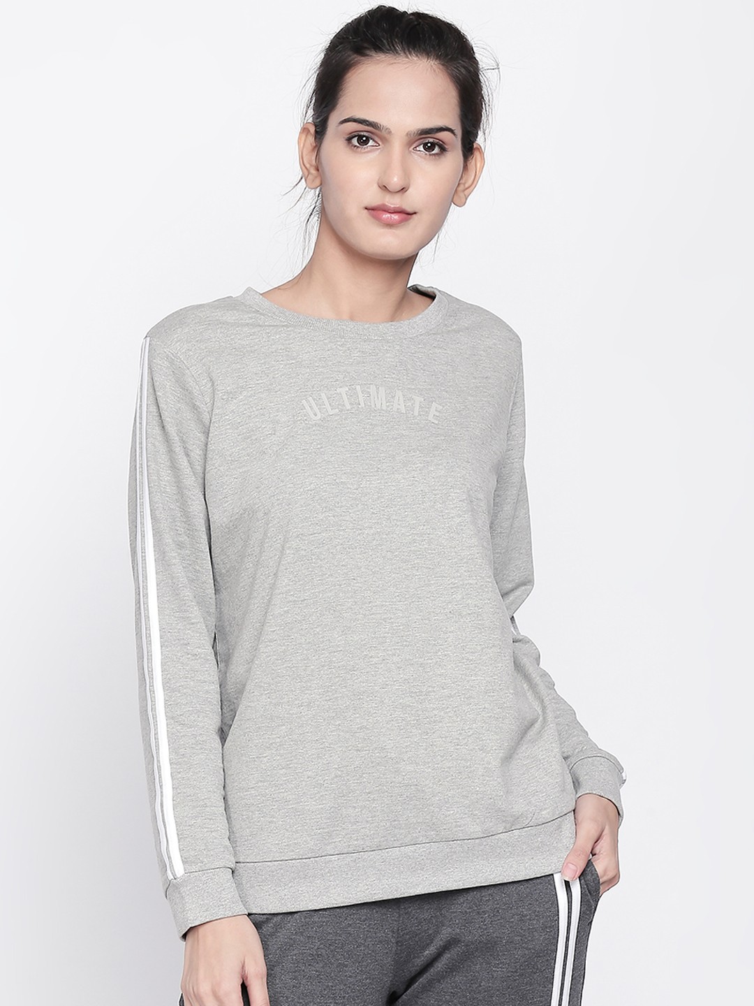 

Ajile by Pantaloons Women Grey Solid Sweatshirt