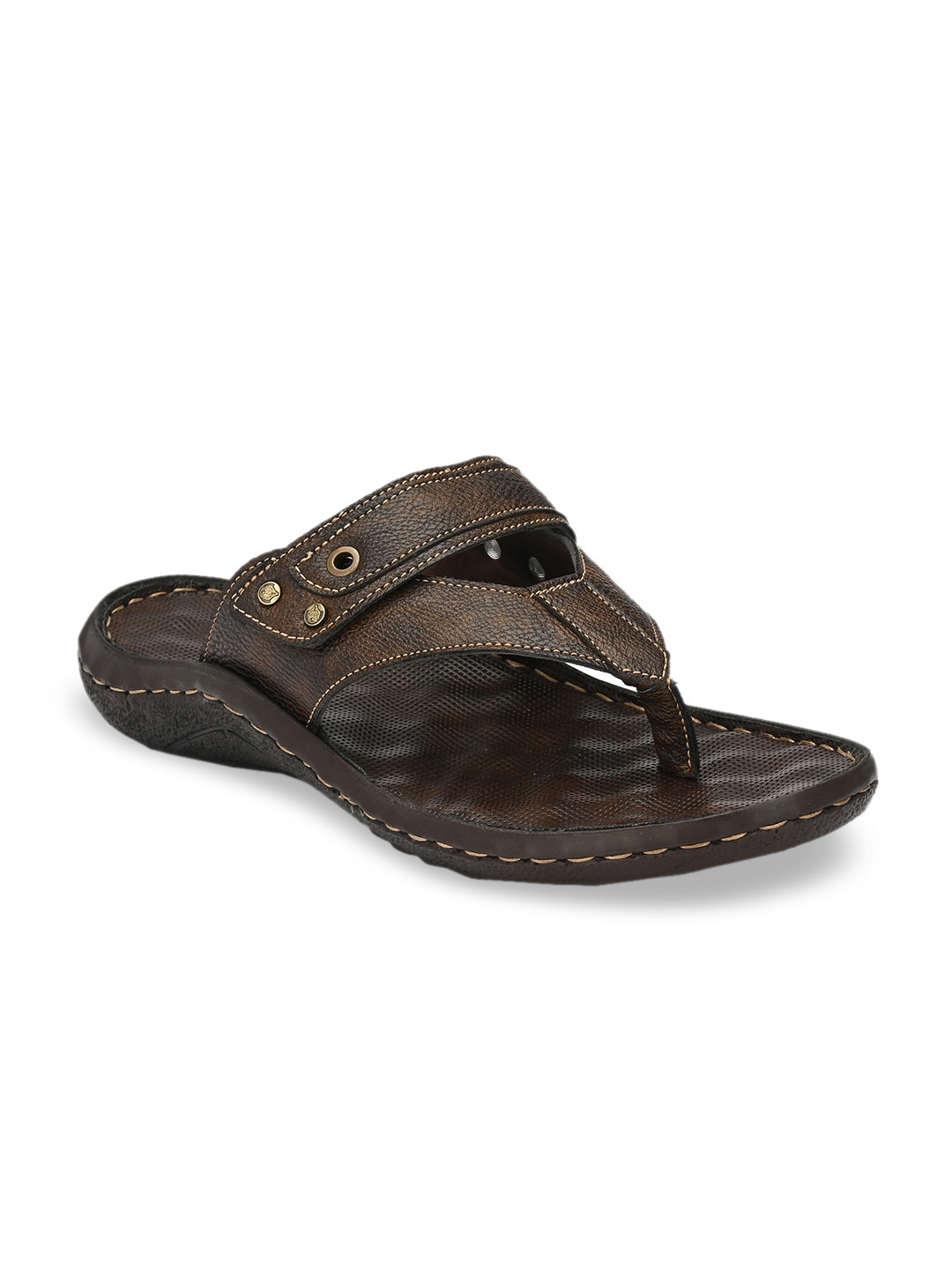 

SHENCES Men Coffee Brown Solid Sandals
